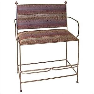 Spectator Upholstered Bench w/ Arms Finish: Gun Metal, Fabric: Black Levante