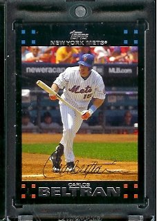 2007 Topps Limited Edition Carlos Beltran New York Mets Baseball Card #NYM3 - Mint Condition - In Protective Display Case!