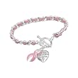 Christina Applegate Inspired Pink Suede and Ribbon Silver Breast Cancer Bracelet
