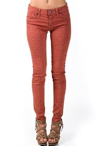 Safari Spotted Jeans in Redwood Red