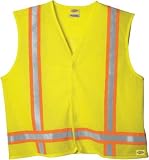 Dickie's VE200AY High Visibility Yellow ANSI Class 1 Tri-Color Safety Vest, Small/Medium