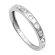 Sterling Silver Ring - Clear CZ - 3 mm x 2 mm, Sizes 7-13