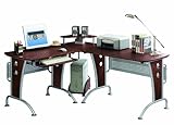 Mad Tech 33x57x67 Mahogany Mdf Panel & Steel Frame Computer Office Desk Tab ....