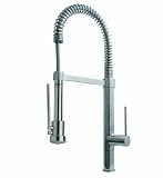 Whitehaus WHLX78557L-BN-PVD Metrohaus 9 1/2-Inch Commercial Single Hole Pull-Down Faucet with Flexible Spout