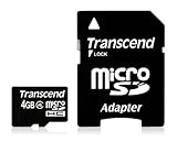 Transcend 4 GB Class 4 microSDHC Flash Memory Card TS4GUSDHC4