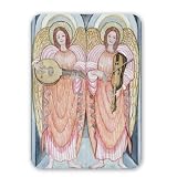Two angels playing instruments, 1995 (w/c) .. - Mouse Mat Art247 Highest Quality Natural Rubber Mouse Mats - Mouse Mat