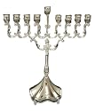 Classic Silverplated Jewish Chanukah Menorah - 8.5 Inches Tall