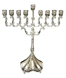 Classic Silverplated Jewish Chanukah Menorah - 8.5 Inches Tall