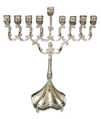 Chanukah Traditions Silvertome Curlicues Menorah 6.5 inches Wide and 8 inches tall