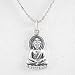 Small Sitting Young Buddha Pendant in Sterling Silver on 16" Rhodium and Sterling Bead Chain, #8441