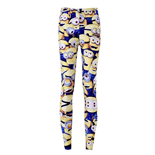 Chocky Women Minions Cartoon Pants Trousers Jegging Fitness Sport Legging (S)