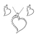 Sterling Silver CZ Lined Heart Necklace and title=