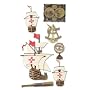 Jolees  Boutique Harvest Le Grande Themed Ornate Stickers, Nina, Pinta, Santa Maria
