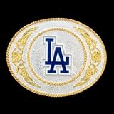 Official Licensed MLB La Dodger Fan Gold and Silver Tone Belt Buckle