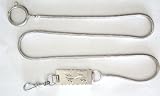 #71300001 Vintage Long Serpentine Nickel Pocket Watch Chain With Large Spring Ring