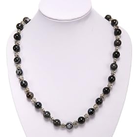 Handmade Sardonyx Agate Necklace With Silver Floral Beads by AsiaEXP