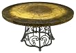 Sorrento Dining Table w/ 54" Round Petrified Wood Top