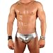 Mens Liquid Silver Metallic Hot Body Bikini Swimsuit Gary Majdell Sport Size Medium