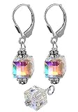 Womens Bewitch Swarovski Crystal Sterling Silver Earrings Pendant Set