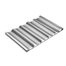 Focus Foodservice Commercial Bakeware 5 Count 18-Inch Perforated Baguette Pan