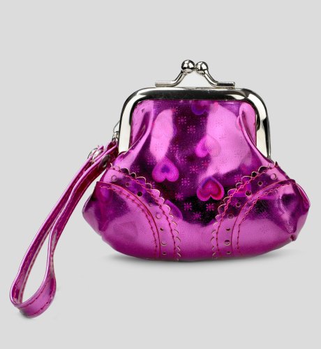 Younger Girls' Heart & Flower Pattern Purse