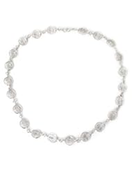 Sterling silver link necklace, Filigree Moon