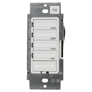 Leviton LTT60-1LW 10 20 30 60 Minute Decora Preset Countdown Timer, 600W Incandescent, 5A... by