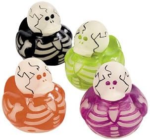 Vinyl Glow-In-The-Dark Skeleton Rubber Duckies - 6 pc