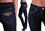 California Gold Studded Ladies Indigo Denim Jeans