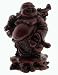 Happy Travelling Buddha - Imitation Red Wood Figurine