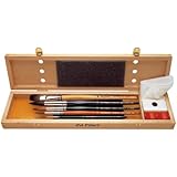 da Vinci Watercolor Series 5240 Deluxe Paint Brush Set, Natural Hair and Synthetic with Wooden Storage Box and Brush Soap, Multiple Sizes, 5 Brushes (Series 36, 991, 5530, 5550)