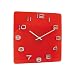 Karlsson Vintage Glass Wall Clock, Red, Square