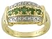 18KT OVER STERLING SILVER .27CTW EMERALD WITH DIAMOND ACCENT RING