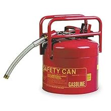 Eagle 1215 Type II Red DOT Transport Safety Can with 1" Spout, 5 gallon Capacity, 15.75" Height, 12.5" Diameter