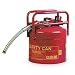 Eagle 1215 Type II Red DOT Transport Safety Can with 1" Spout, 5 gallon Capacity, 15.75" Height, 12.5" Diameter
