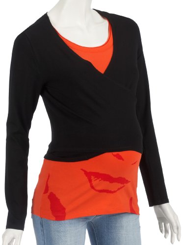 Noppies Wrap l. sleeves Lely 60505 Damen Umstandsmode Shirts/ Langarmshirts, Gr. 38 (M)Sch Preisvergleich
