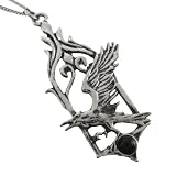 THE RAVEN Gunmetal Finish Pendant / Necklace Gothic