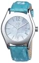 Joy By Joy JW543 Ladies Oversize Turquoise Redondos Watch with Calendar, Translucent Green Mother of Pearl Dial