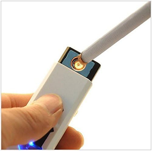 USB Rechargeable Flameless Cigar Cigarette Electronic Lighter No Gas White