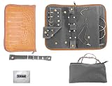 Anti-tarnish Jewelry Organizer (orange Crocodile Design) With Removable Ring Stub, Earring Pad, Inner Bracelet Pouch, Secure-snap Loop For Necklaces & Large Pocket For Loop Earrings + Db Roth 100% Cotton Flannel All-in-one Jewelry Cleaning Cloth