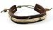 Mens Womens Brown Leather, Cord & Hemp Wristband Bracelet