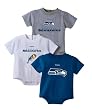 Seattle Seahawks Newborn Boys 0-3 Month 3 piece Bodysuit Set
