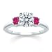 1.20 CT ROUND DIAMOND W PRINCESS PINK SAPPHIRE RING 18K