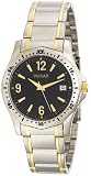 Mens Pulsar cadran noir deux tons montre occasionnels de Date PXH615