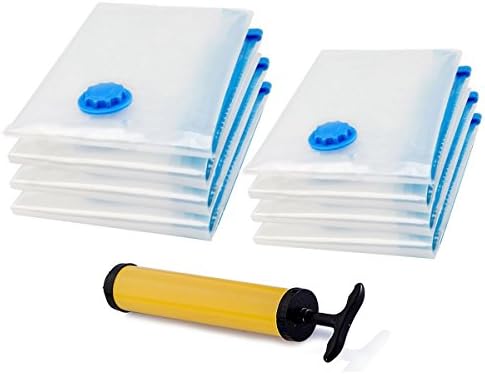 Landoom Vacuum Seal Storage Bags, 8 Pack Space Saver Set (XL 48x36 Inch, Large 40x28 Inch), with Air Pump