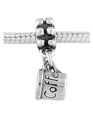 Sterling Silver Coffee Cup Mug Dangle Bead Charm