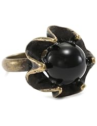 Dudine "Mexican Vagabond" Brass with Black Zig Zag Stone Ring