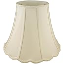 American Pride Lampshade Co. 05-78094120 Scallop Soft Tailored Lampshade, Shantung, Eggshell