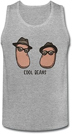 FLLVXP Men's Cool Beans Tank Top 100% Cotton