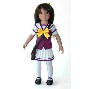 Kohanna ~ 18 Vinyl Doll in Japanese School Girl Uniform, New in a Blue Box by Girlfriends Collection Carpatina Dolls